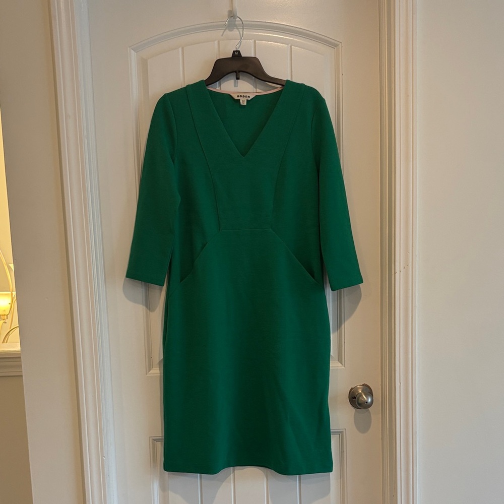 Boden Green Long Sleeve Fall Dress